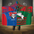 Custom Knights and Rabbitohs Rugby Hooded Blanket Sporty Style