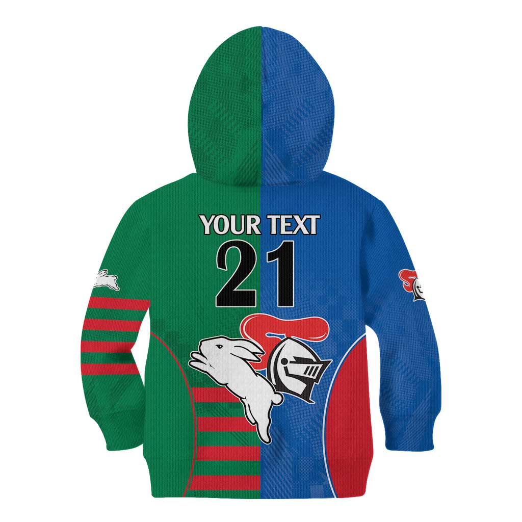 Custom Knights and Rabbitohs Rugby Kid Hoodie Sporty Style