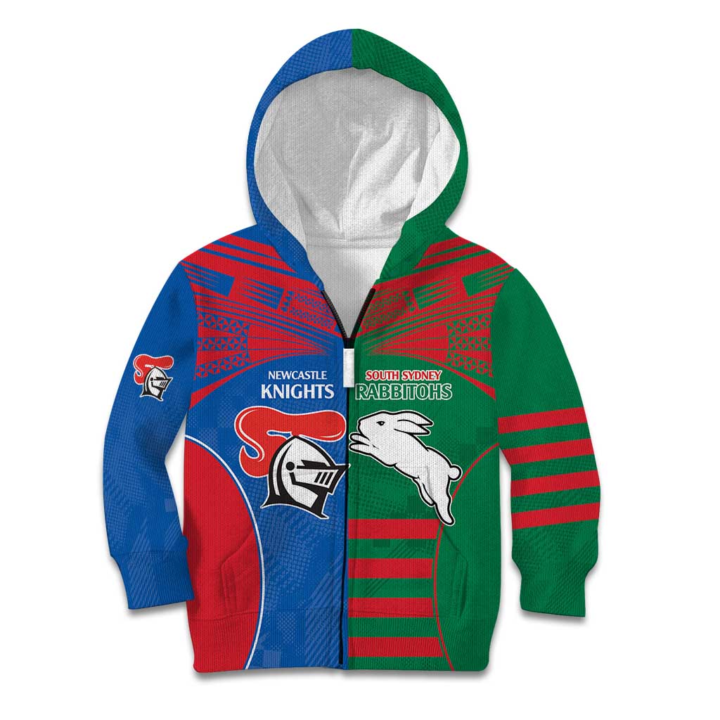 Custom Knights and Rabbitohs Rugby Kid Hoodie Sporty Style