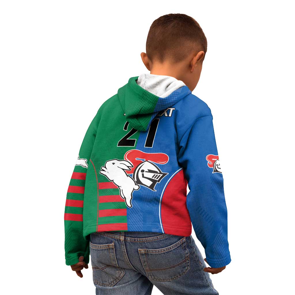 Custom Knights and Rabbitohs Rugby Kid Hoodie Sporty Style