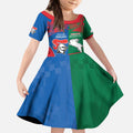 Custom Knights and Rabbitohs Rugby Kid Short Sleeve Dress Sporty Style