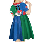 Custom Knights and Rabbitohs Rugby Kid Short Sleeve Dress Sporty Style