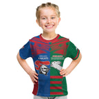 Custom Knights and Rabbitohs Rugby Kid T Shirt Sporty Style