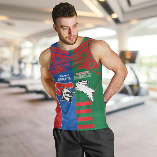 Custom Knights and Rabbitohs Rugby Men Tank Top Sporty Style