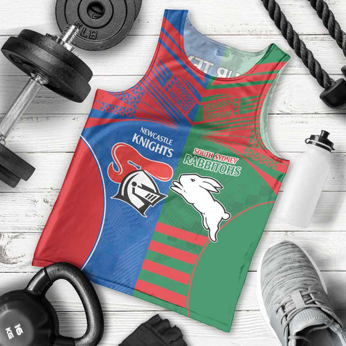 Custom Knights and Rabbitohs Rugby Men Tank Top Sporty Style