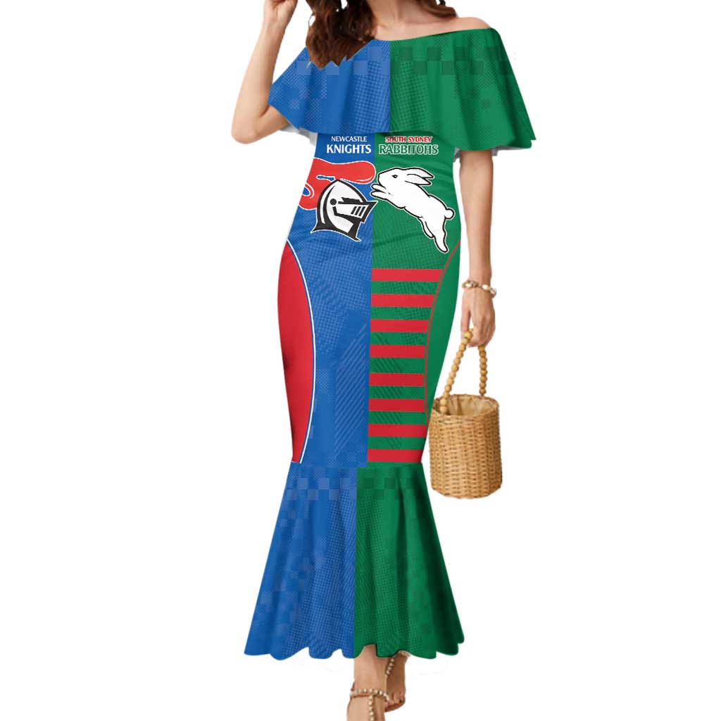 Custom Knights and Rabbitohs Rugby Mermaid Dress Sporty Style