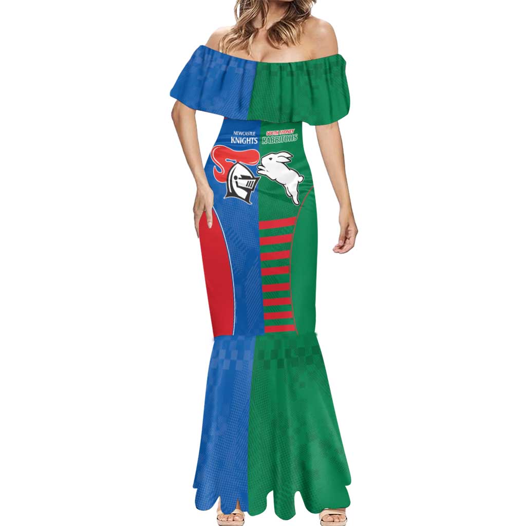 Custom Knights and Rabbitohs Rugby Mermaid Dress Sporty Style