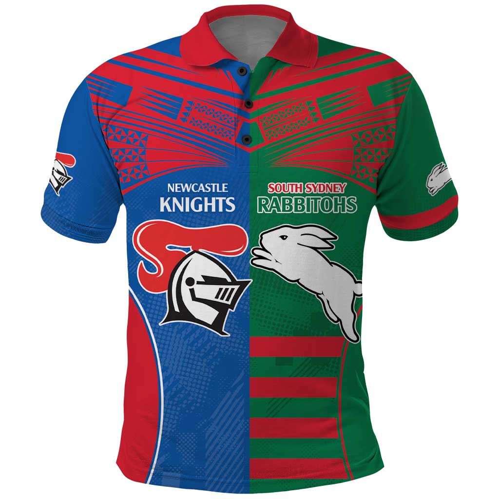Custom Knights and Rabbitohs Rugby Polo Shirt Sporty Style