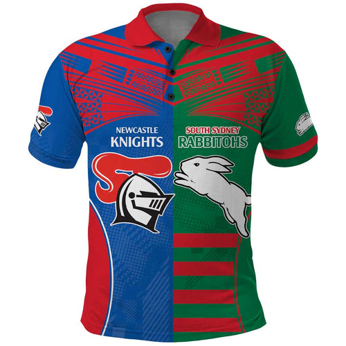 Custom Knights and Rabbitohs Rugby Polo Shirt Sporty Style