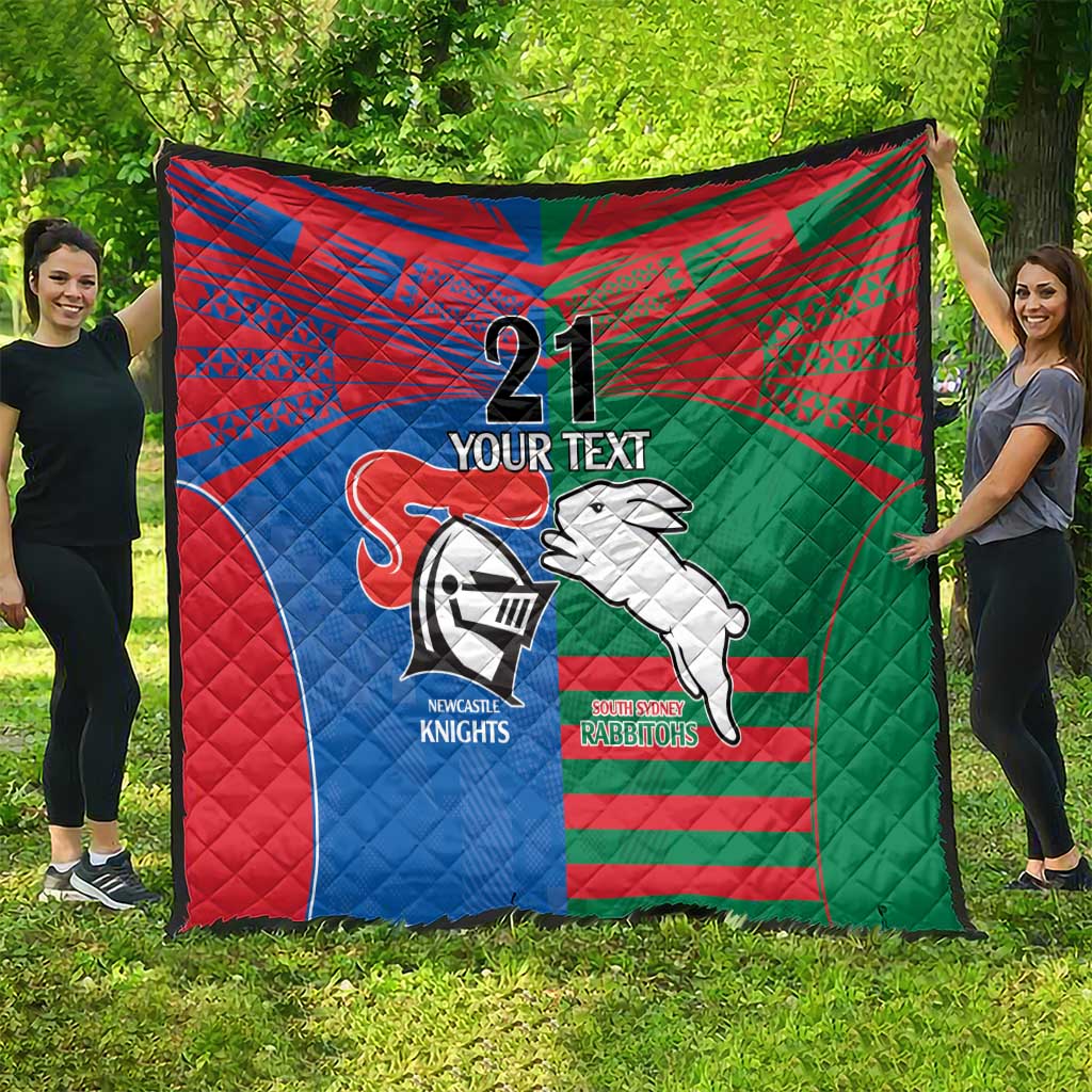 Custom Knights and Rabbitohs Rugby Quilt Sporty Style