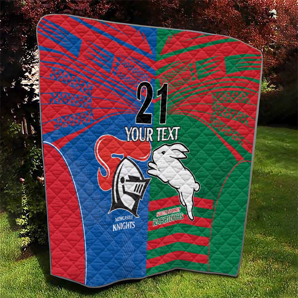 Custom Knights and Rabbitohs Rugby Quilt Sporty Style