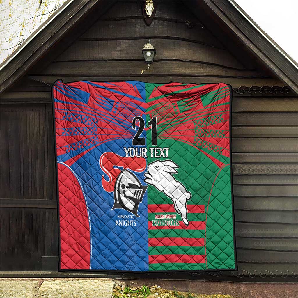 Custom Knights and Rabbitohs Rugby Quilt Sporty Style