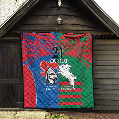 Custom Knights and Rabbitohs Rugby Quilt Sporty Style