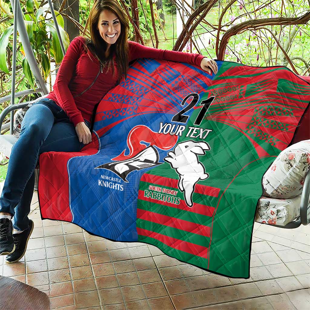 Custom Knights and Rabbitohs Rugby Quilt Sporty Style
