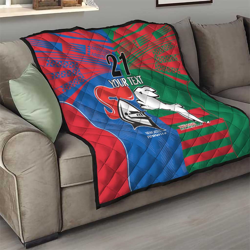 Custom Knights and Rabbitohs Rugby Quilt Sporty Style