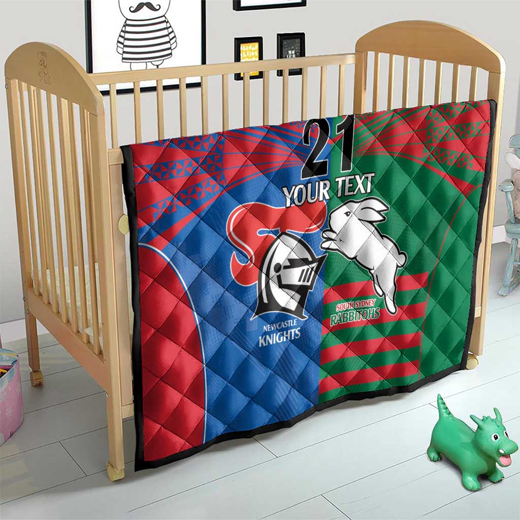 Custom Knights and Rabbitohs Rugby Quilt Sporty Style