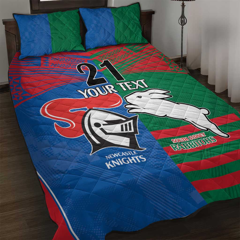 Custom Knights and Rabbitohs Rugby Quilt Bed Set Sporty Style