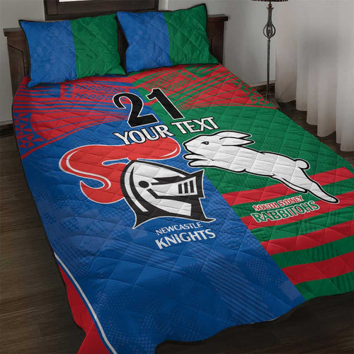 Custom Knights and Rabbitohs Rugby Quilt Bed Set Sporty Style