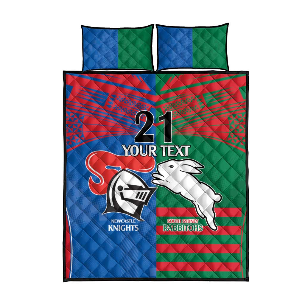 Custom Knights and Rabbitohs Rugby Quilt Bed Set Sporty Style