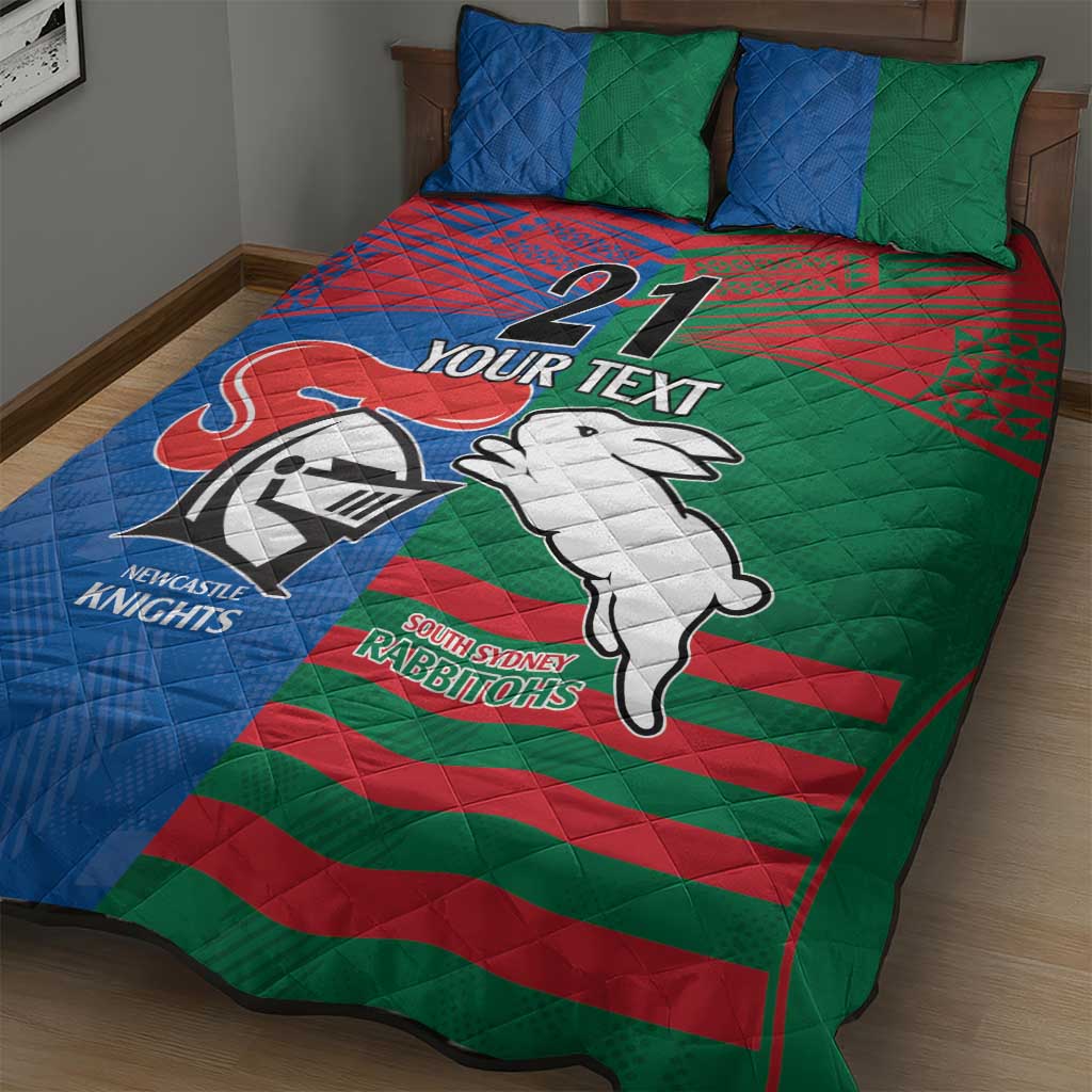 Custom Knights and Rabbitohs Rugby Quilt Bed Set Sporty Style