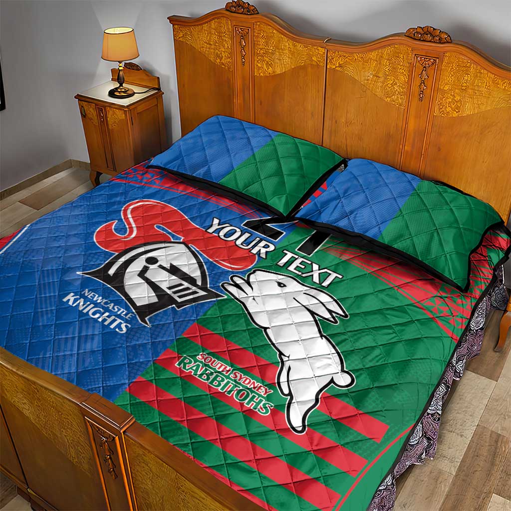 Custom Knights and Rabbitohs Rugby Quilt Bed Set Sporty Style