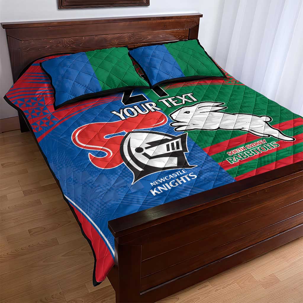 Custom Knights and Rabbitohs Rugby Quilt Bed Set Sporty Style