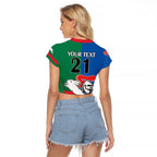 Custom Knights and Rabbitohs Rugby Raglan Cropped T Shirt Sporty Style