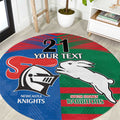 Custom Knights and Rabbitohs Rugby Round Carpet Sporty Style
