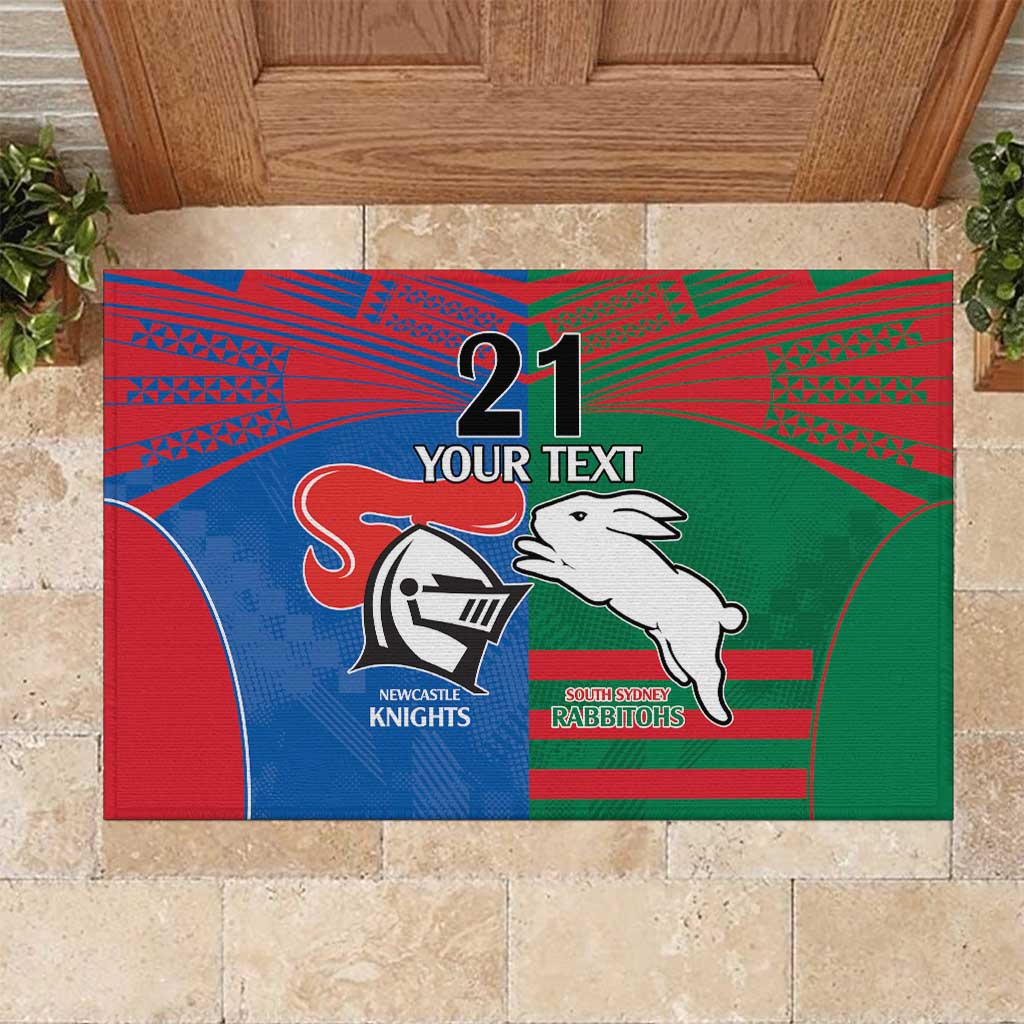 Custom Knights and Rabbitohs Rugby Rubber Doormat Sporty Style