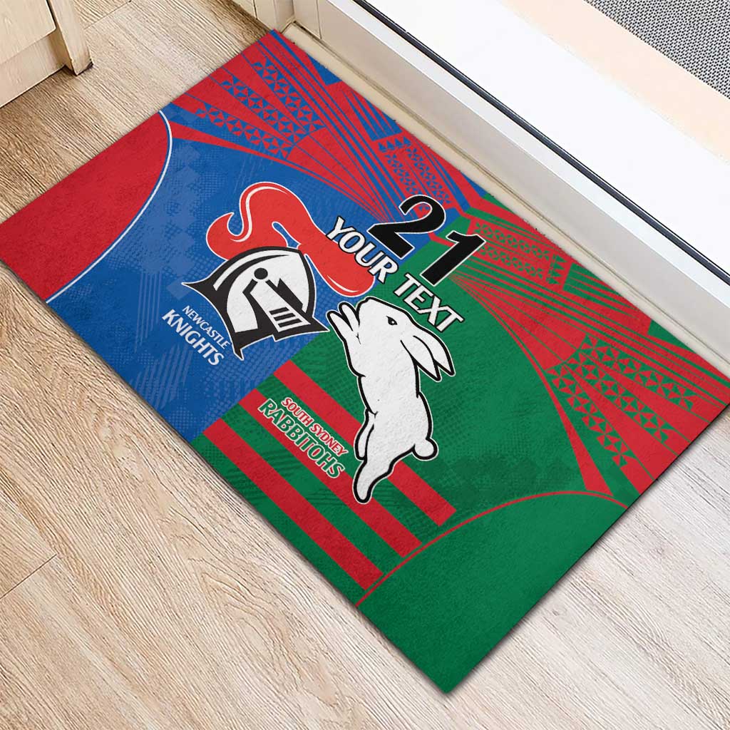 Custom Knights and Rabbitohs Rugby Rubber Doormat Sporty Style