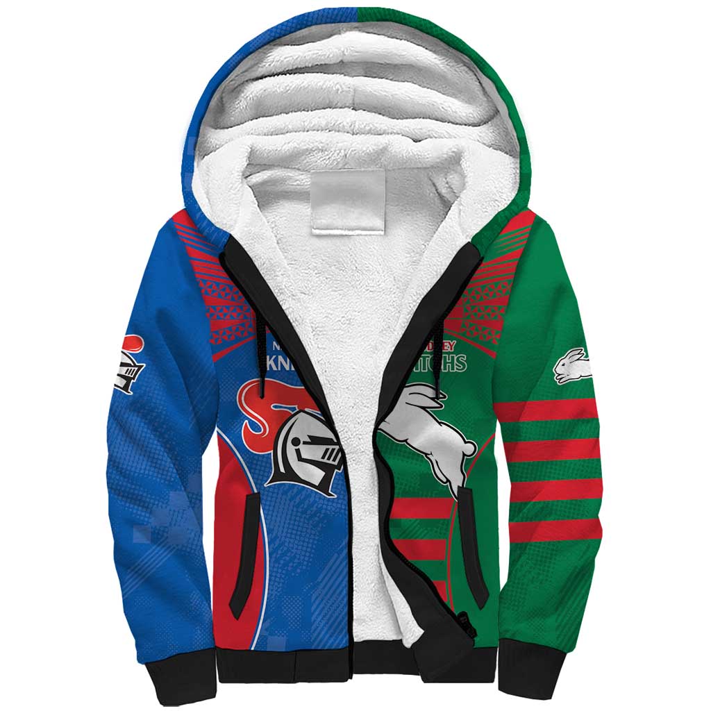 Custom Knights and Rabbitohs Rugby Sherpa Hoodie Sporty Style