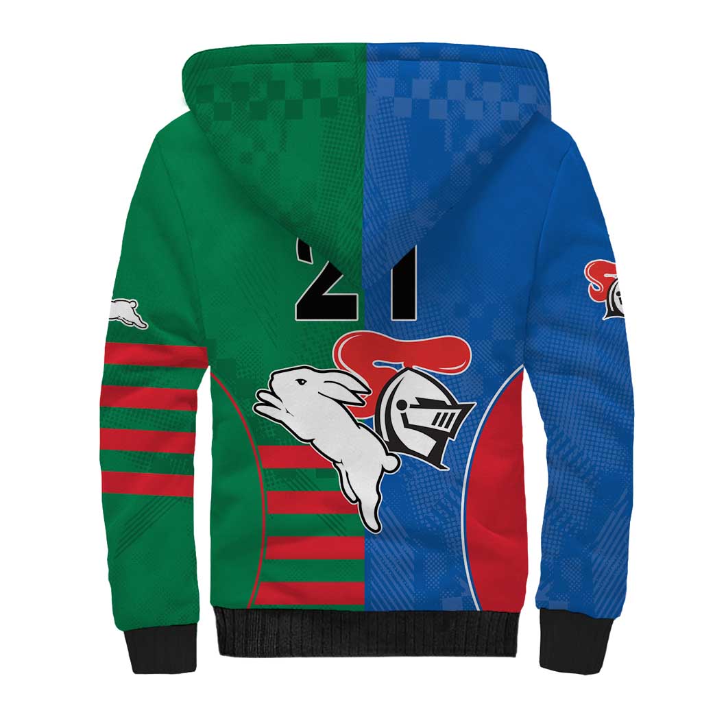 Custom Knights and Rabbitohs Rugby Sherpa Hoodie Sporty Style