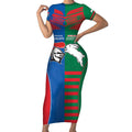 Custom Knights and Rabbitohs Rugby Short Sleeve Bodycon Dress Sporty Style