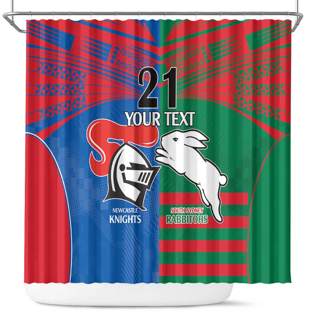 Custom Knights and Rabbitohs Rugby Shower Curtain Sporty Style