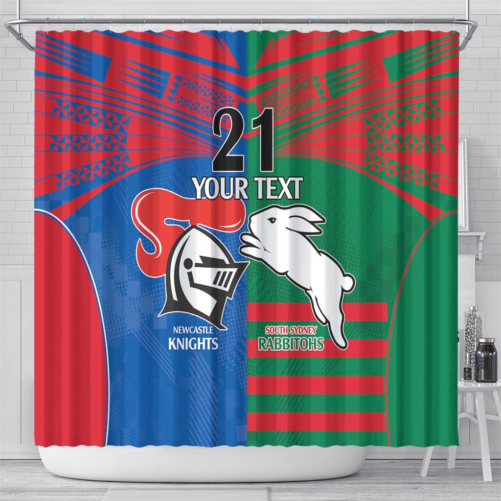 Custom Knights and Rabbitohs Rugby Shower Curtain Sporty Style