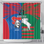 Custom Knights and Rabbitohs Rugby Shower Curtain Sporty Style