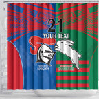 Custom Knights and Rabbitohs Rugby Shower Curtain Sporty Style