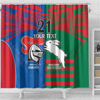 Custom Knights and Rabbitohs Rugby Shower Curtain Sporty Style