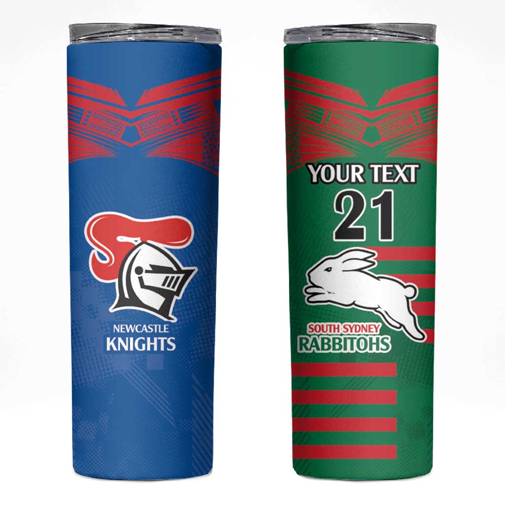 Custom Knights and Rabbitohs Rugby Skinny Tumbler Sporty Style