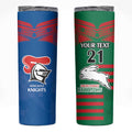 Custom Knights and Rabbitohs Rugby Skinny Tumbler Sporty Style