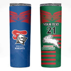 Custom Knights and Rabbitohs Rugby Skinny Tumbler Sporty Style
