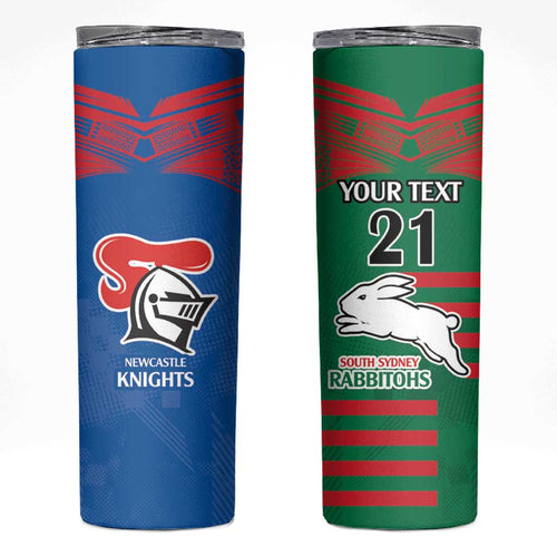 Custom Knights and Rabbitohs Rugby Skinny Tumbler Sporty Style