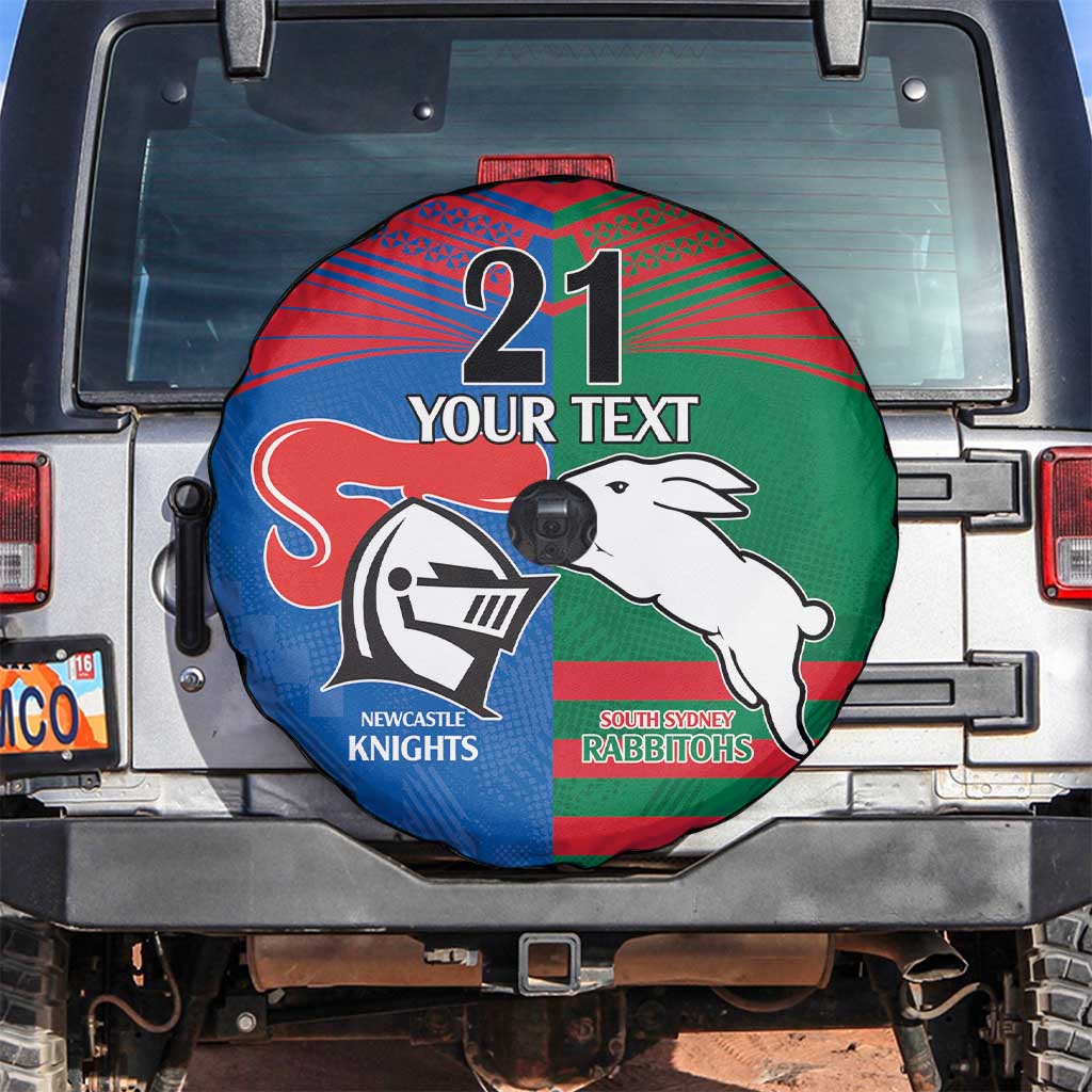 Custom Knights and Rabbitohs Rugby Spare Tire Cover Sporty Style