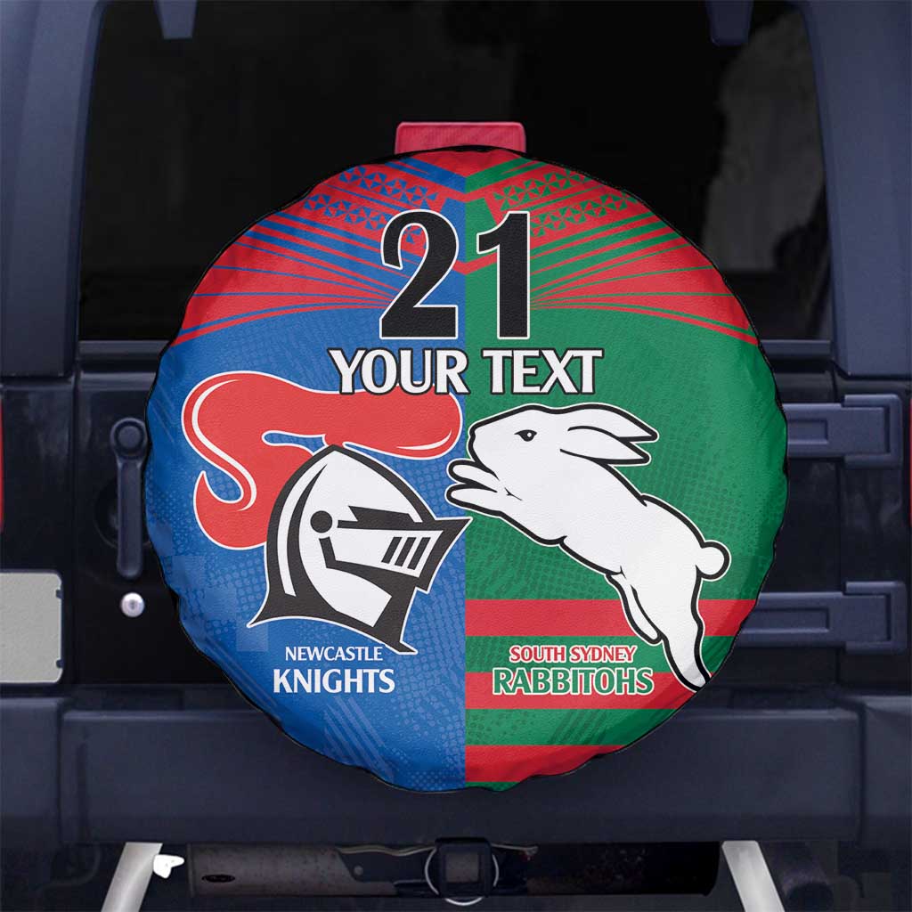 Custom Knights and Rabbitohs Rugby Spare Tire Cover Sporty Style