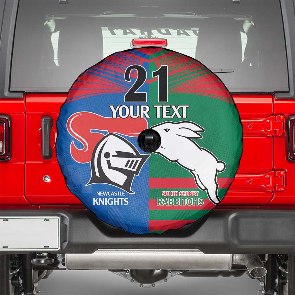 Custom Knights and Rabbitohs Rugby Spare Tire Cover Sporty Style