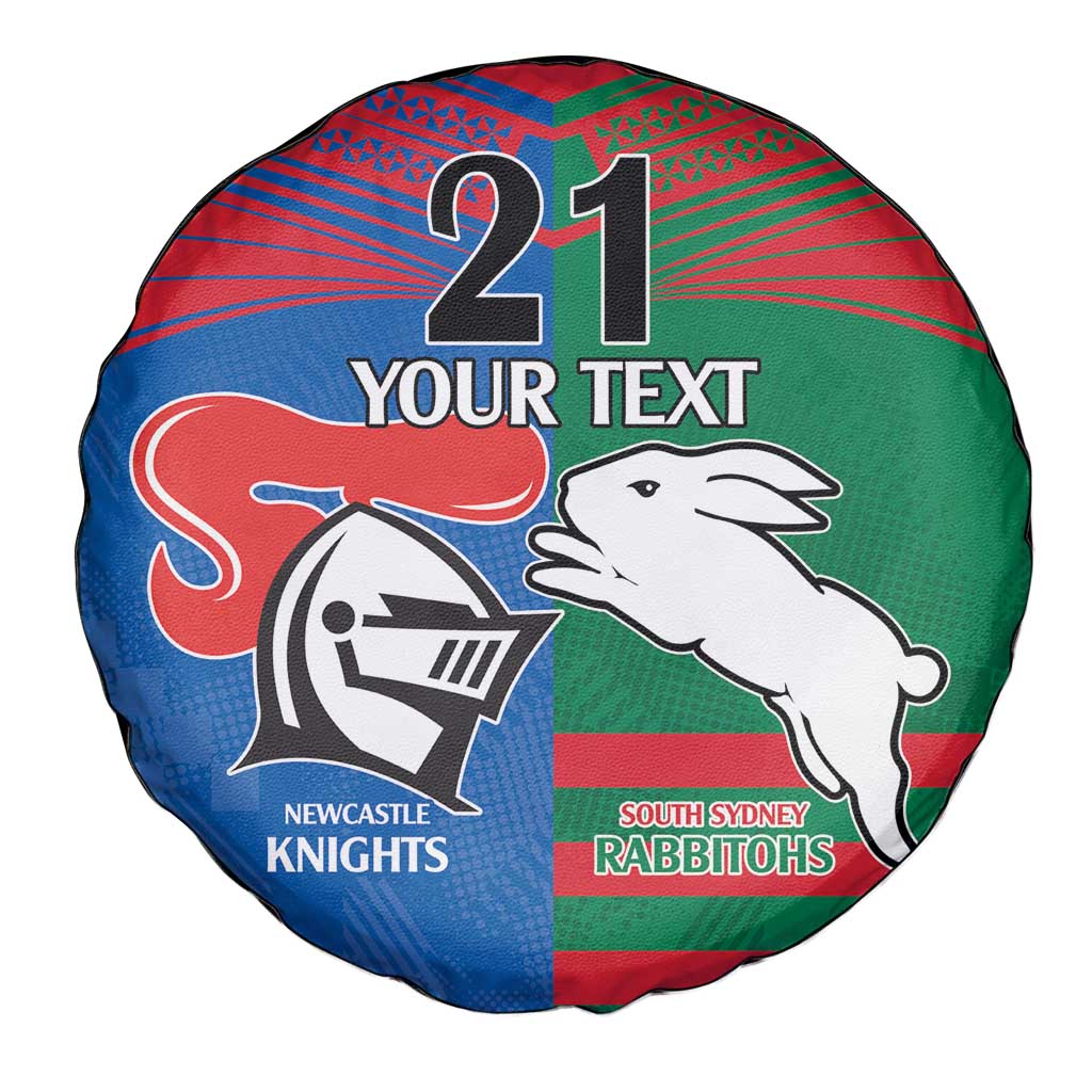 Custom Knights and Rabbitohs Rugby Spare Tire Cover Sporty Style