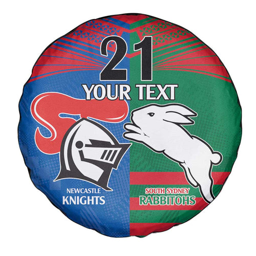 Custom Knights and Rabbitohs Rugby Spare Tire Cover Sporty Style