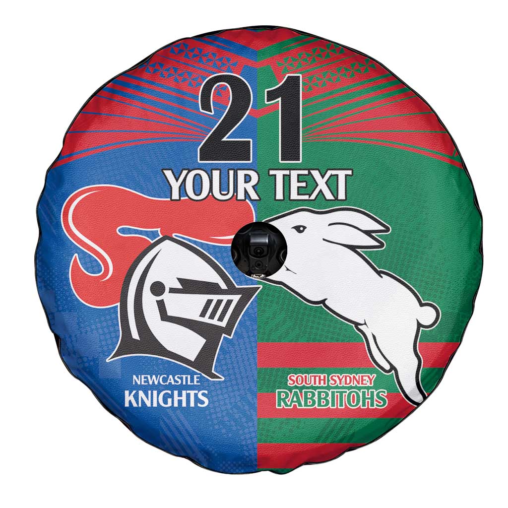 Custom Knights and Rabbitohs Rugby Spare Tire Cover Sporty Style