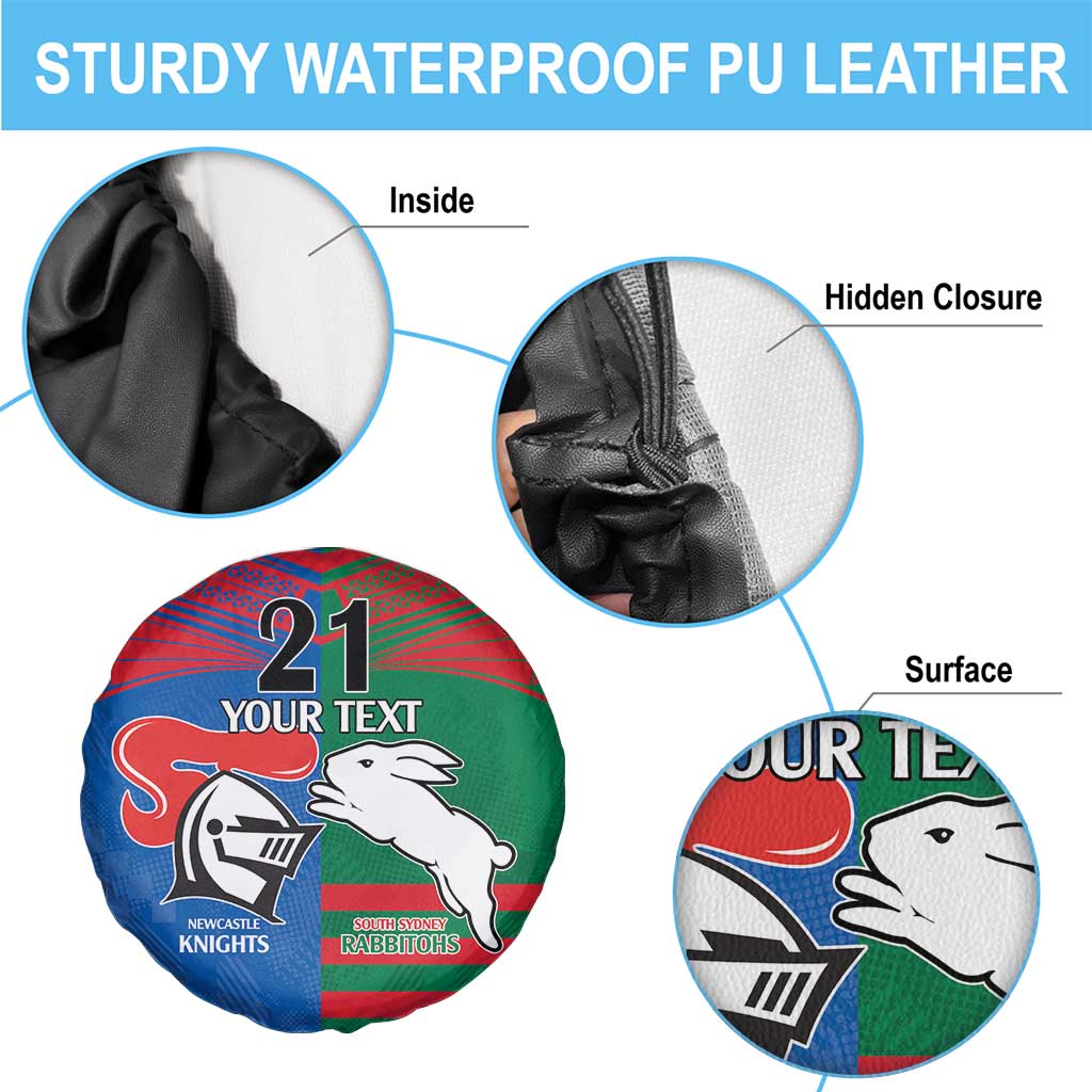 Custom Knights and Rabbitohs Rugby Spare Tire Cover Sporty Style