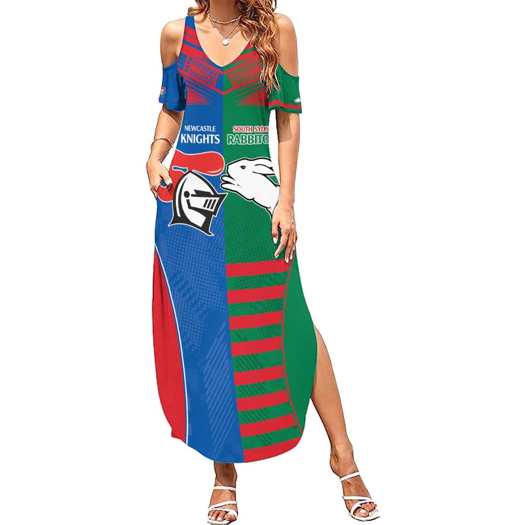 Custom Knights and Rabbitohs Rugby Summer Maxi Dress Sporty Style